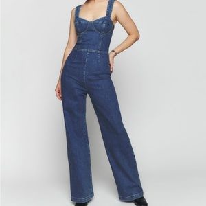 Reformation denim jumpsuit